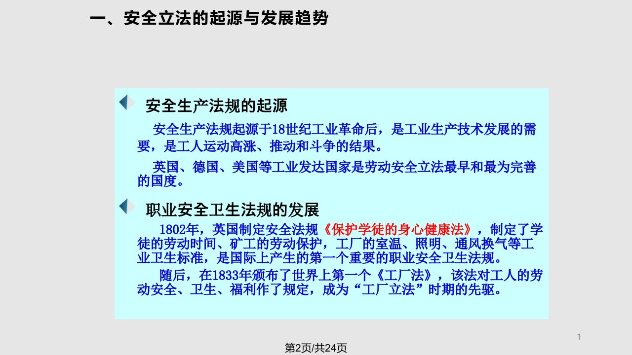 cr心理学安全生产法律法规的形成与发展