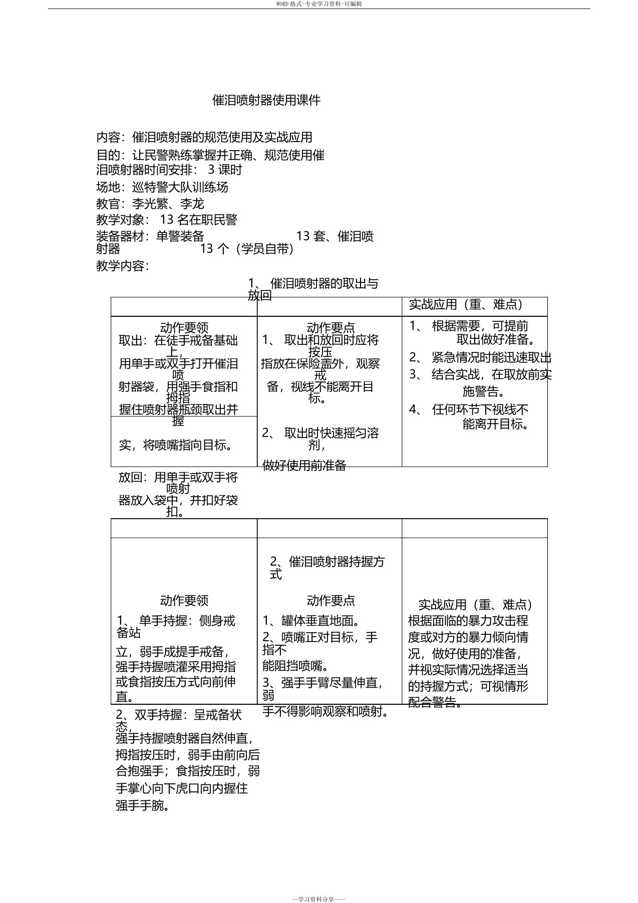 催泪喷射器使用课件