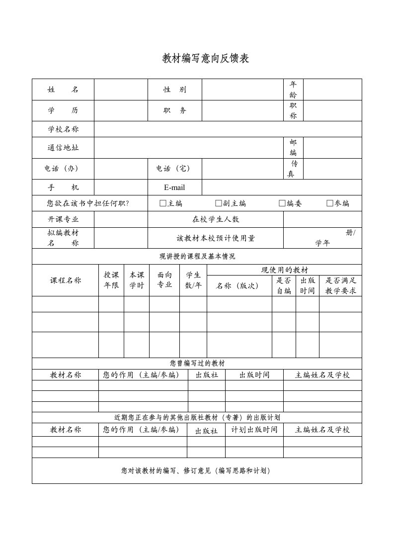 作者登记表