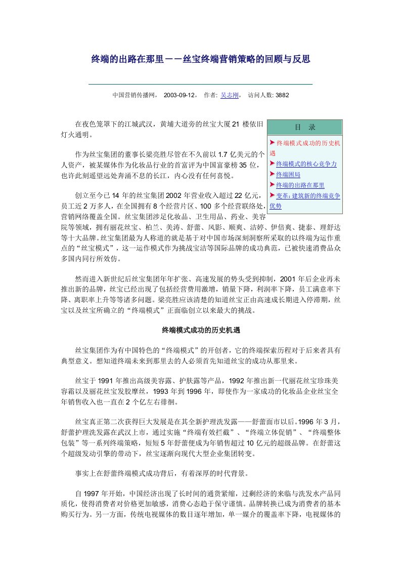 精选某化妆品终端营销策略的回顾与反思