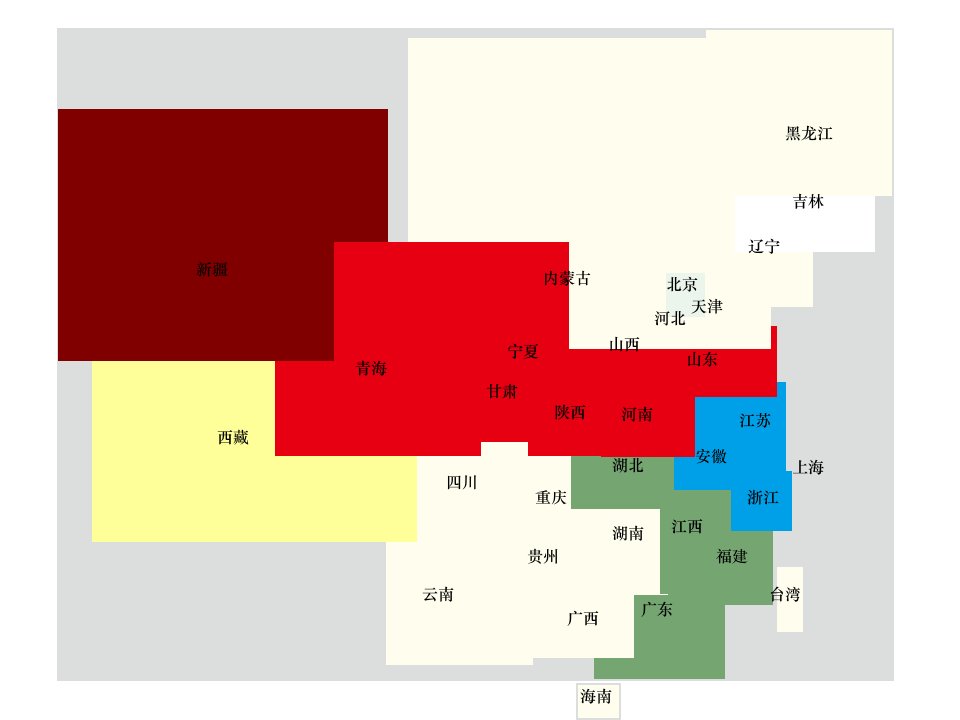 中国地图分省区块状图复习进程