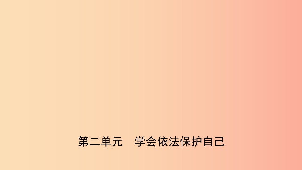 山东省2019年中考道德与法治总复习