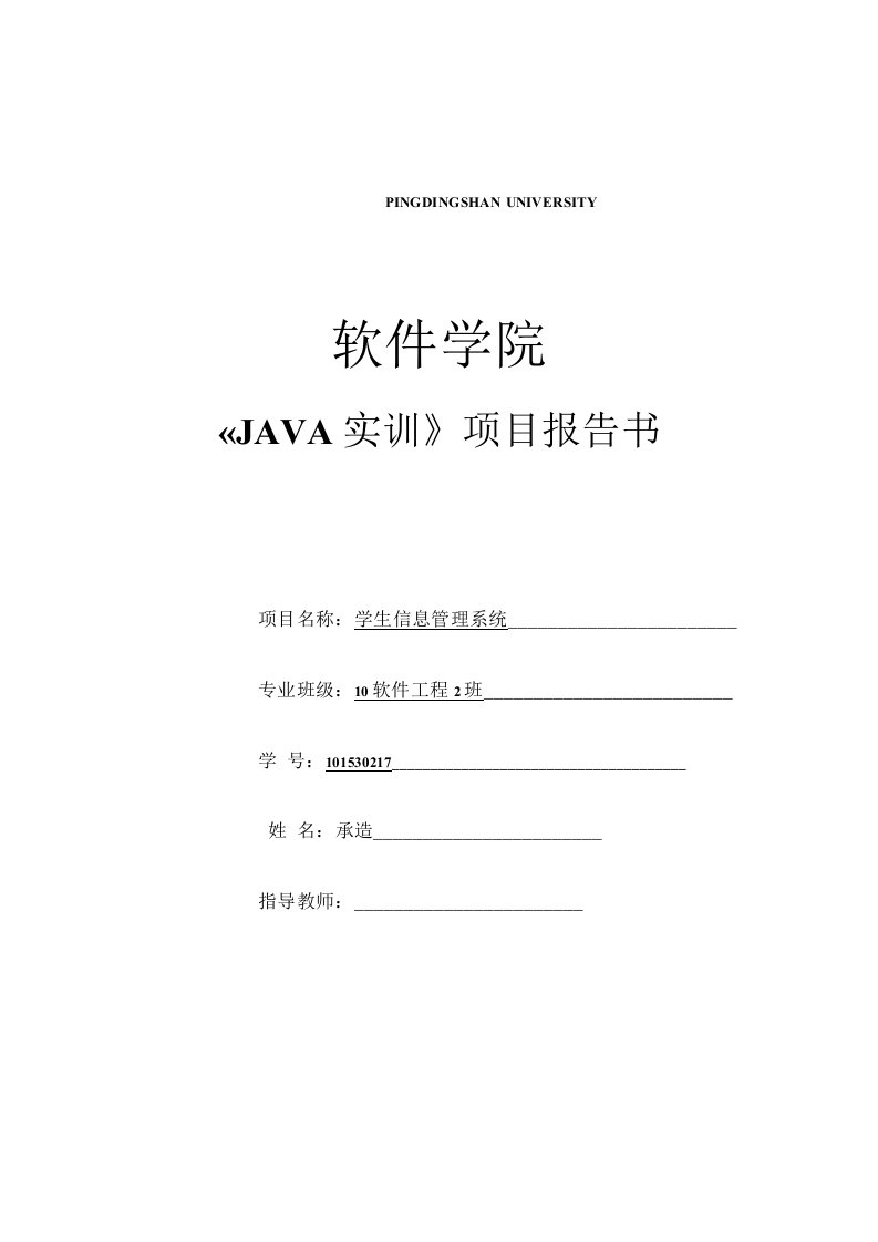 java综合项目报告