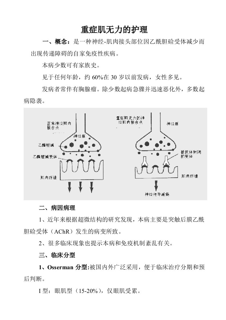 重症肌无力的护理