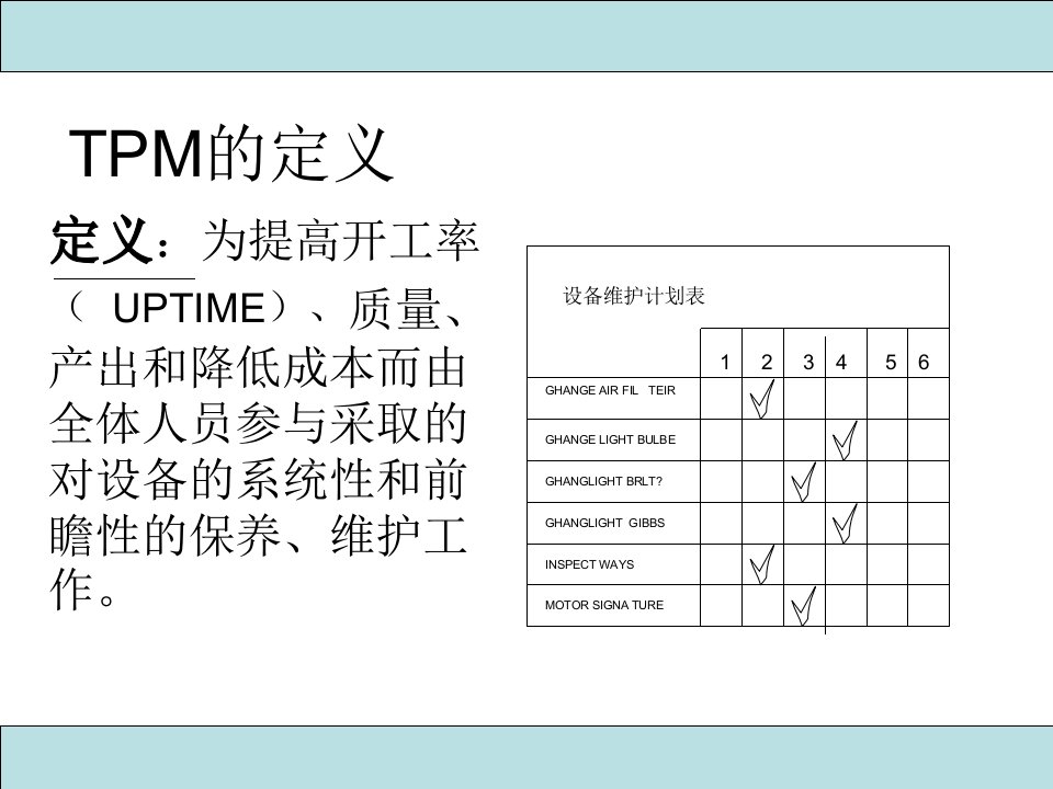 精选生产可运行性之TPM全员生产维护