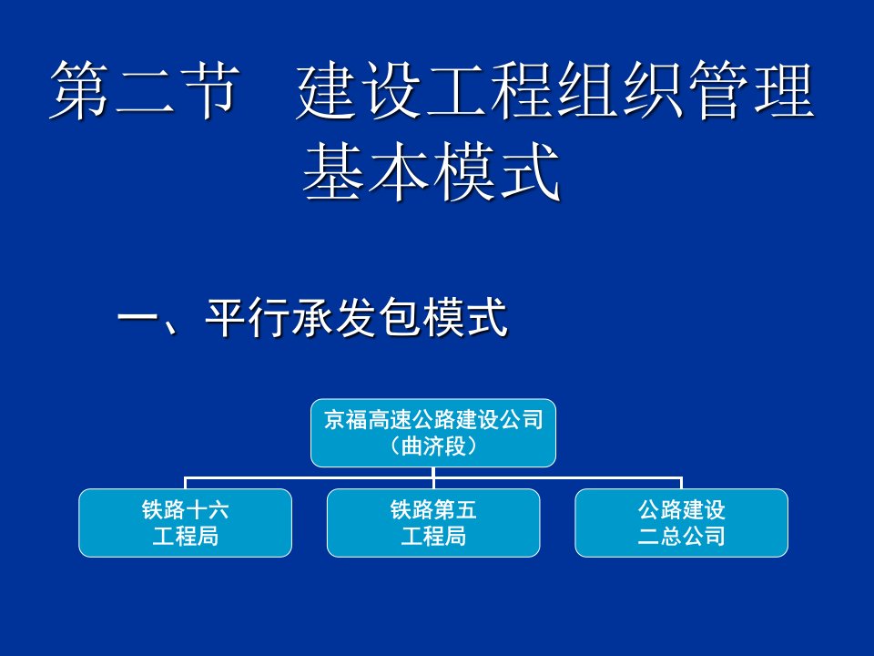 建设工程组织管理基本模式