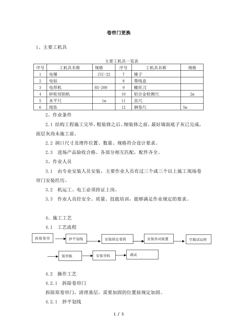 卷帘门更换安装方案