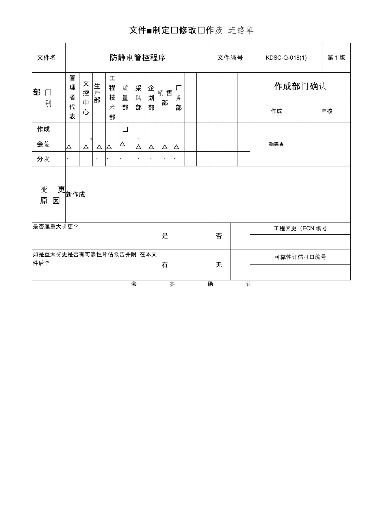 防静电管控程序