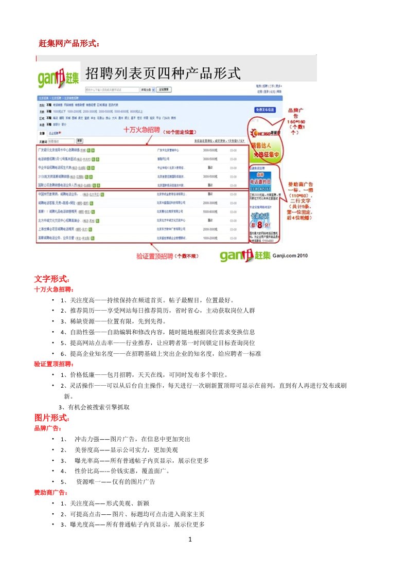 赶集网招聘价格