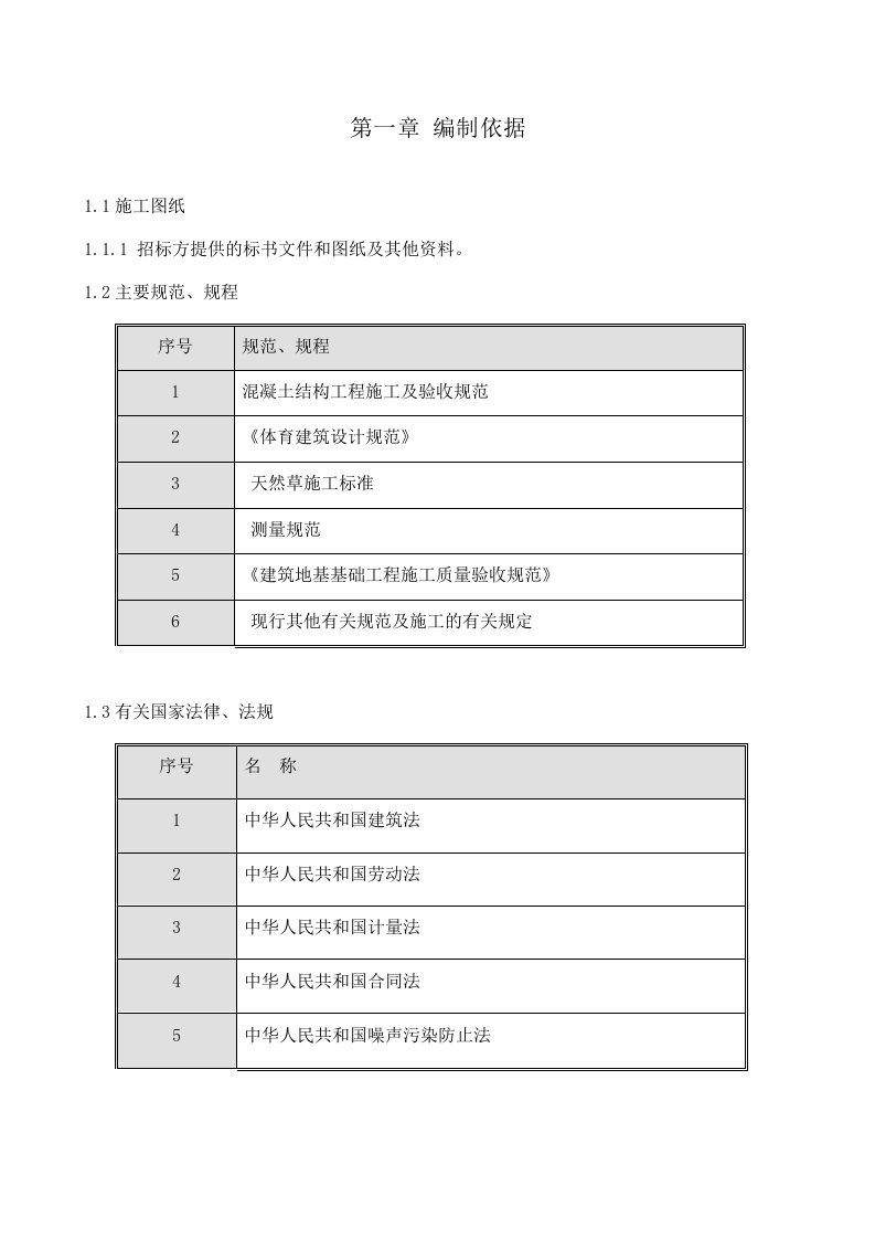 运动场施工组织设计（DOC59页）