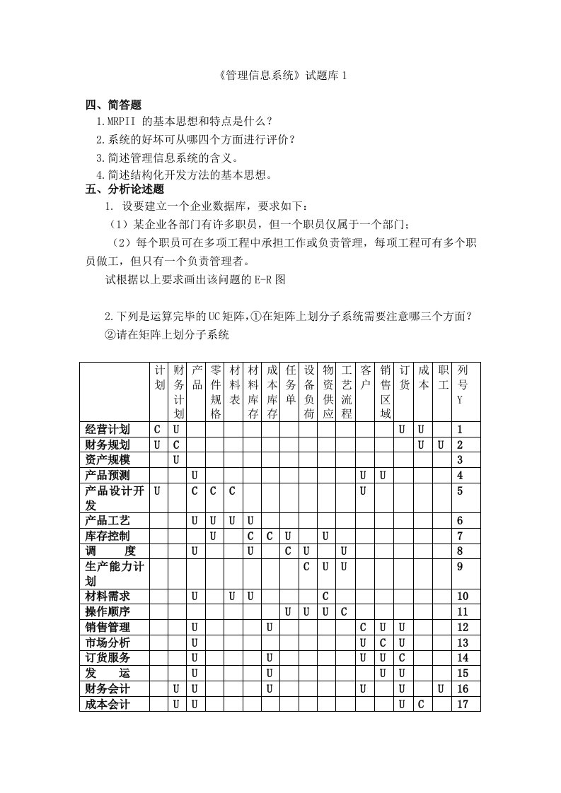 淮阴工学院管理信息系统题库(8套)及答案(8套)