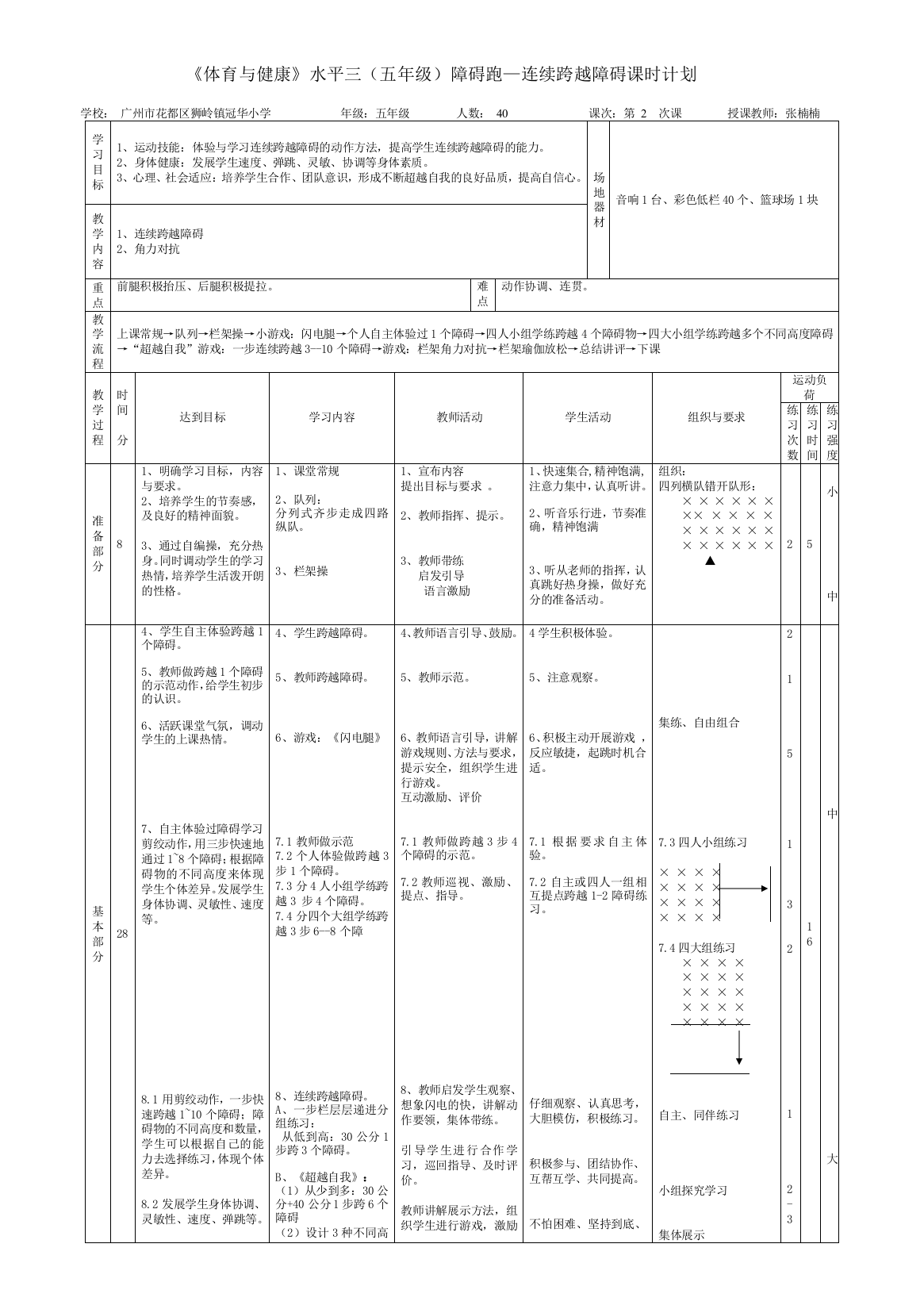 连续跨越障碍课时计划