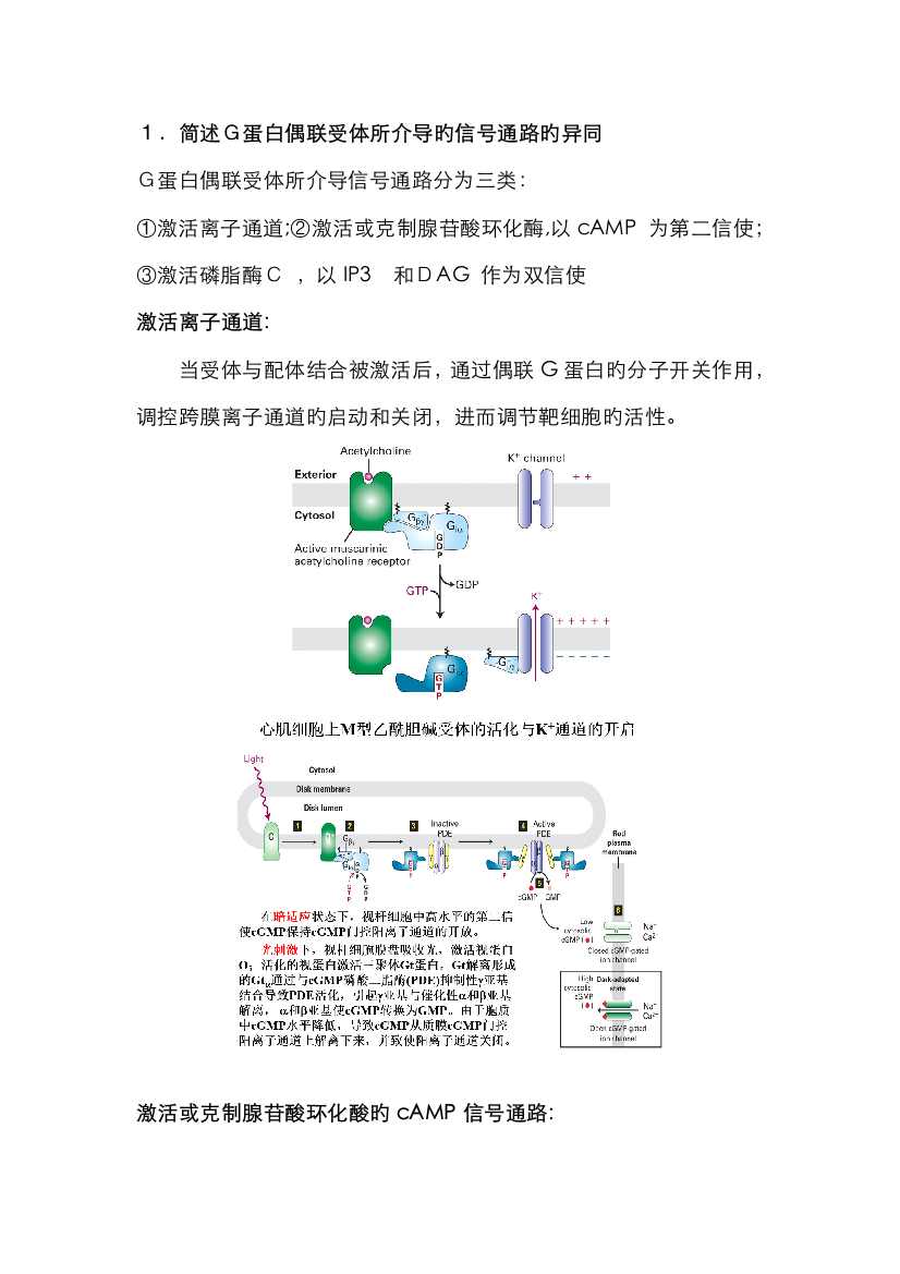 细胞生物学简答题整理