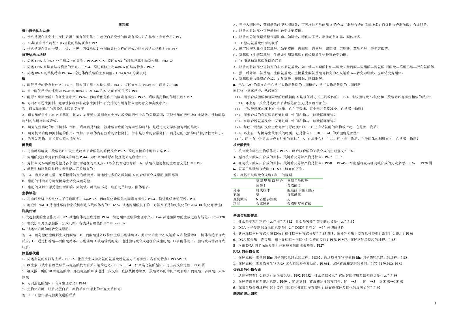 生物化学问答题及易出错的题