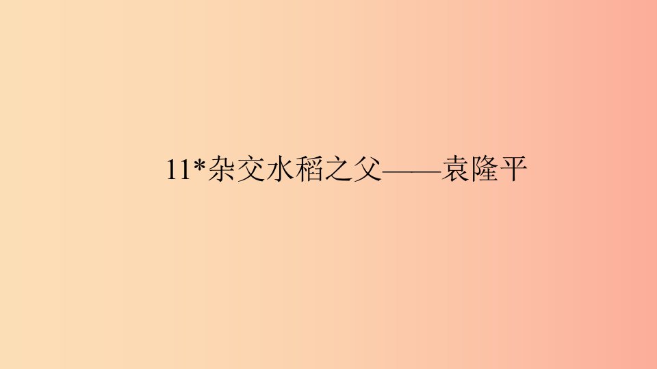 八年级语文上册第三单元11杂交水稻之父__袁隆平习题课件语文版