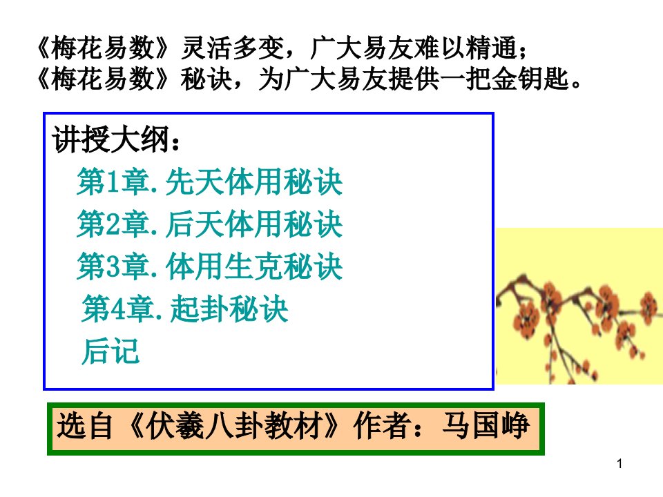 《梅花易数》秘诀PPT讲座