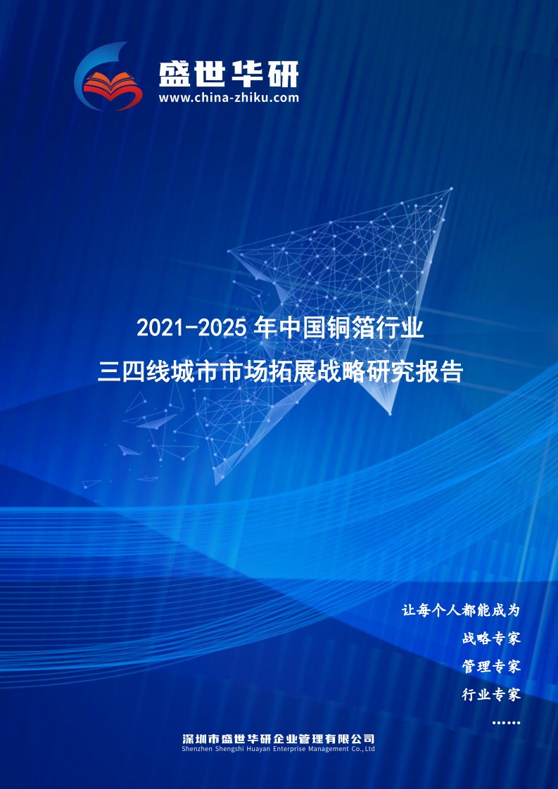 2021-2025年中国铜箔行业三四线城市市场拓展战略研究报告