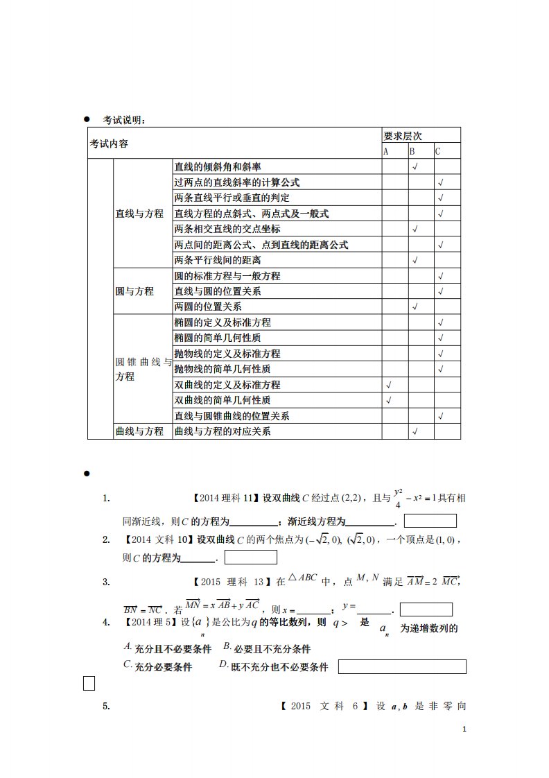 北京市海淀区高三数学一轮复习解析几何讲义