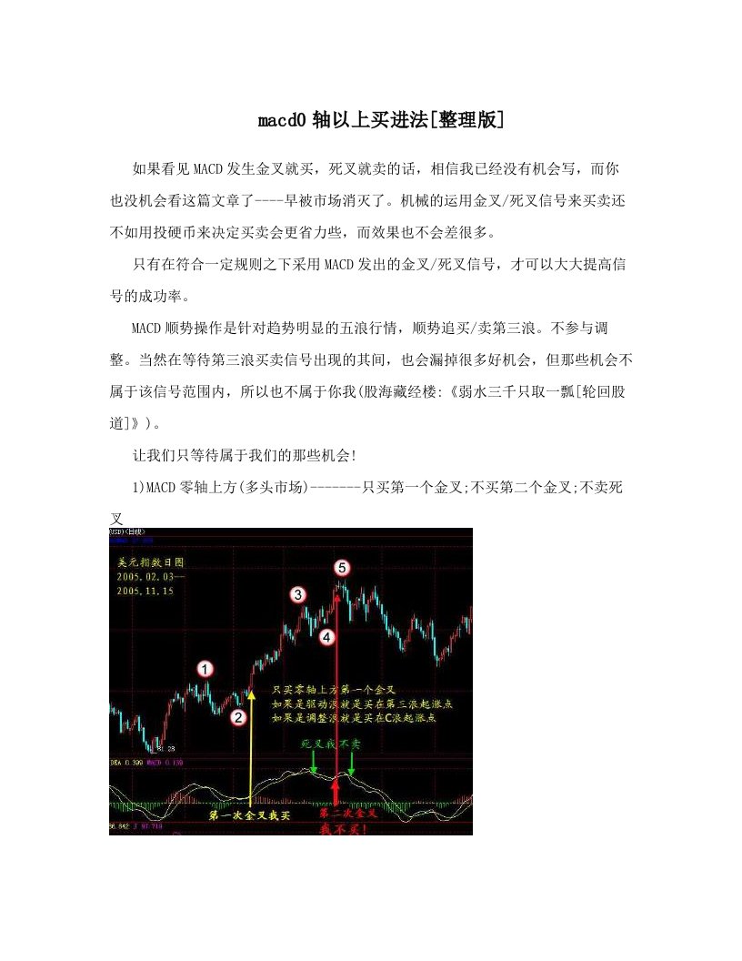 macd0轴以上买进法[整理版]