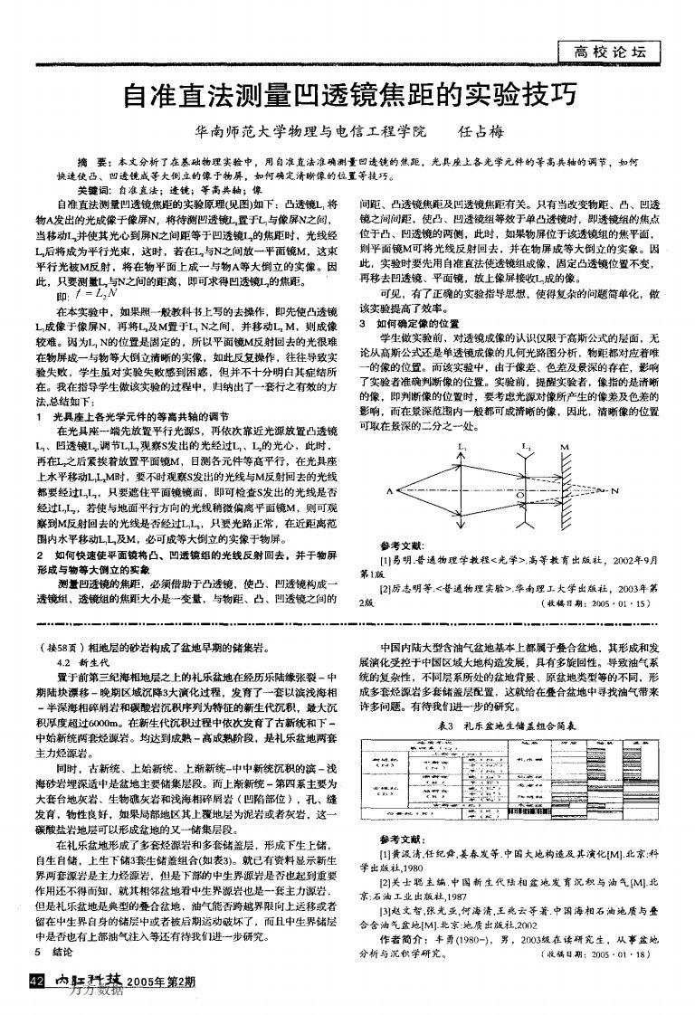 自准直法测量凹透镜焦距的实验技巧