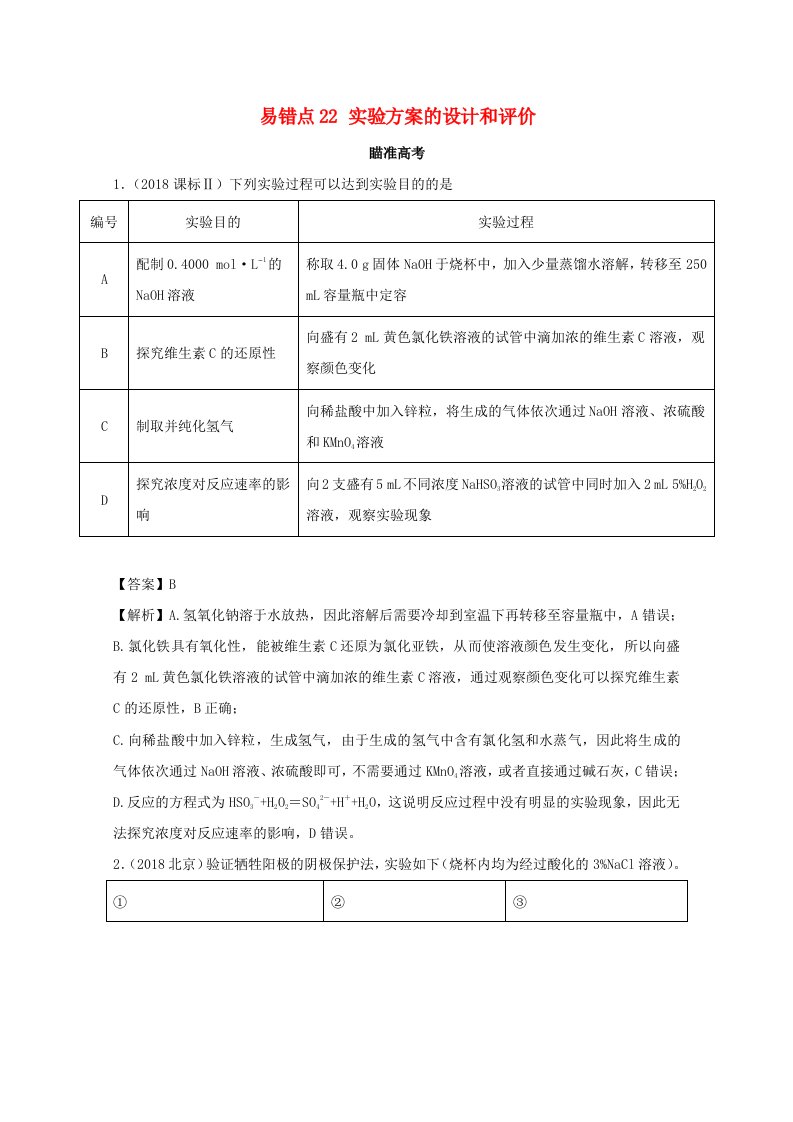 2019年领军高考化学