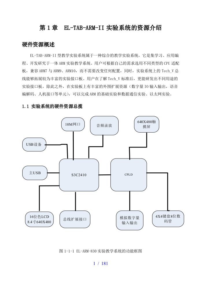 EL-TAB-ARM-II-2410说明书