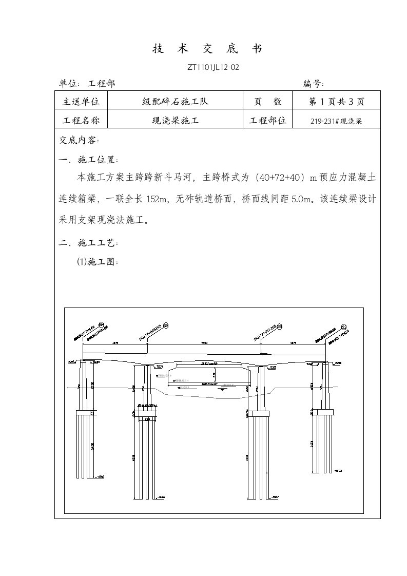 现浇梁技术交底