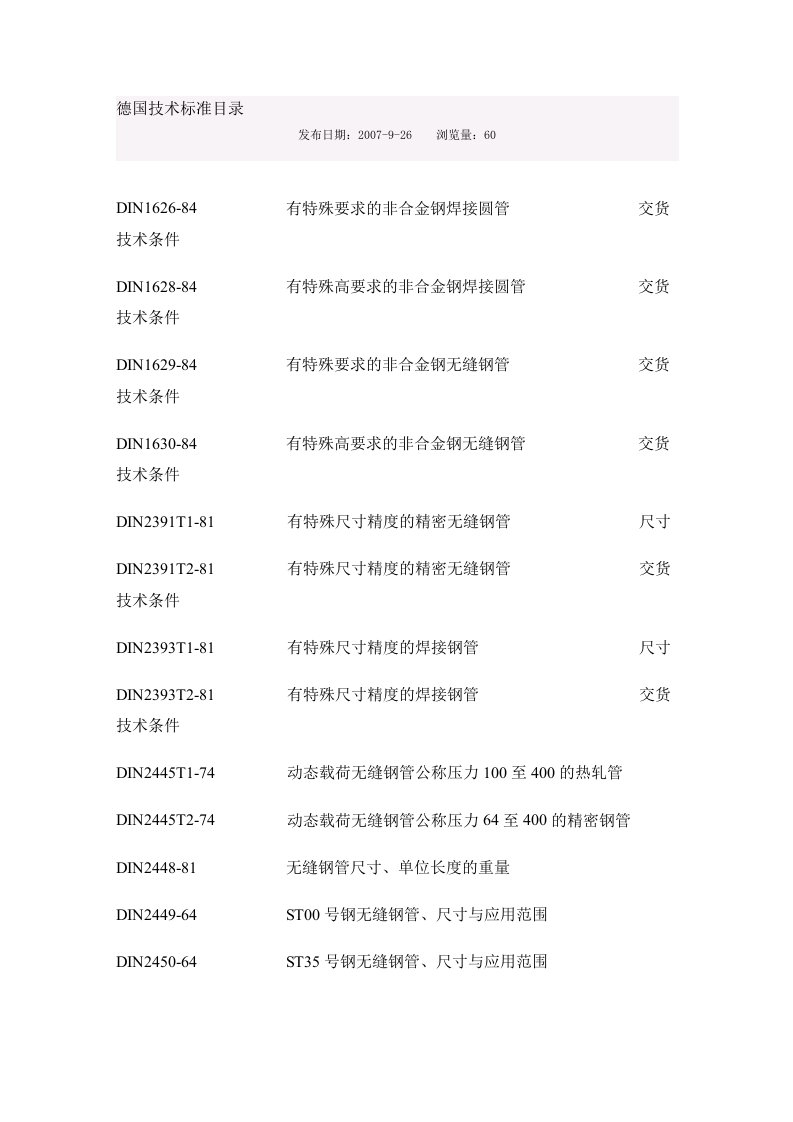 德国钢管标准