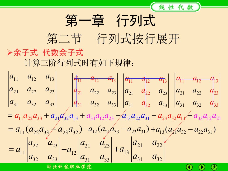 行列式按行展开