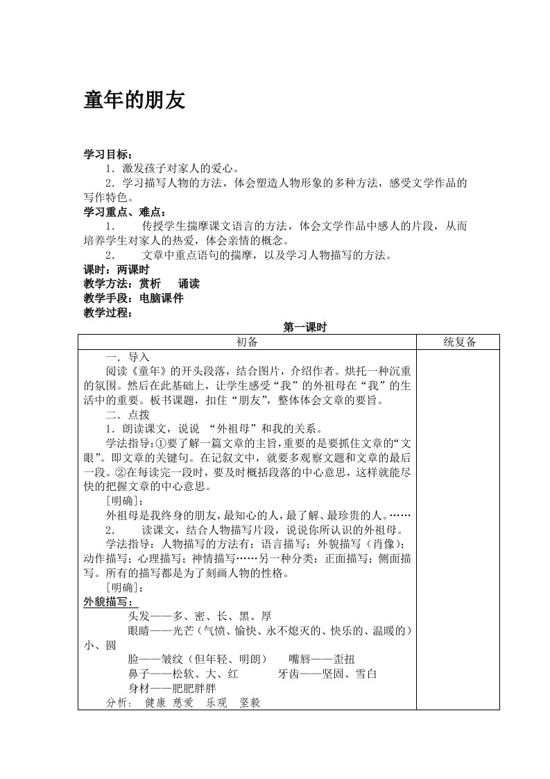 苏教版七年级语文下全册教案