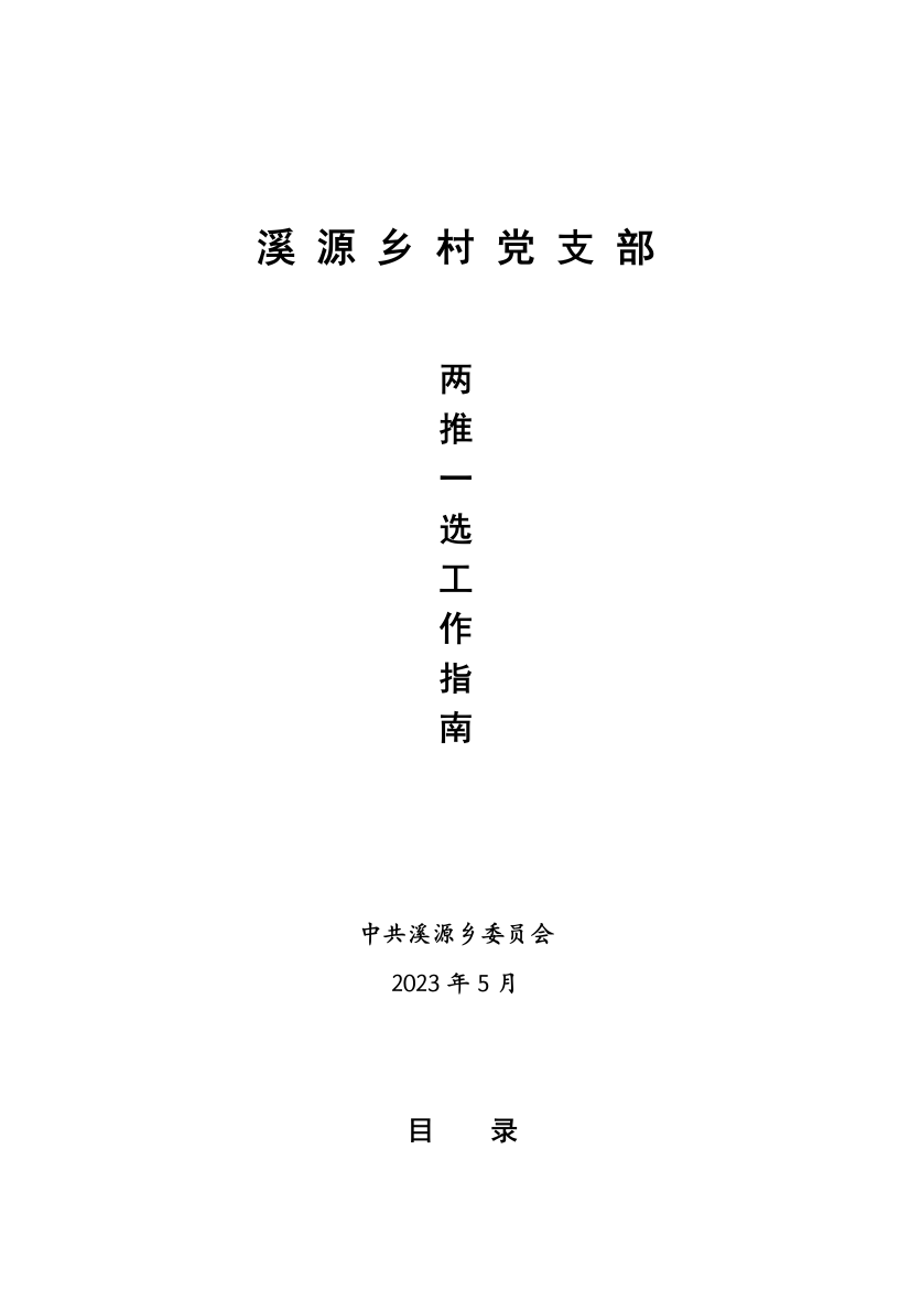 村级党支部两推一选换届工作流程新