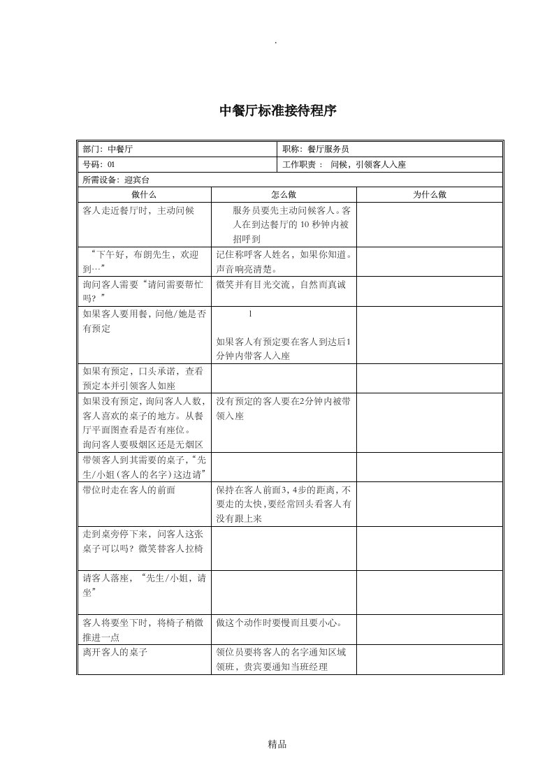 中餐sop完整版