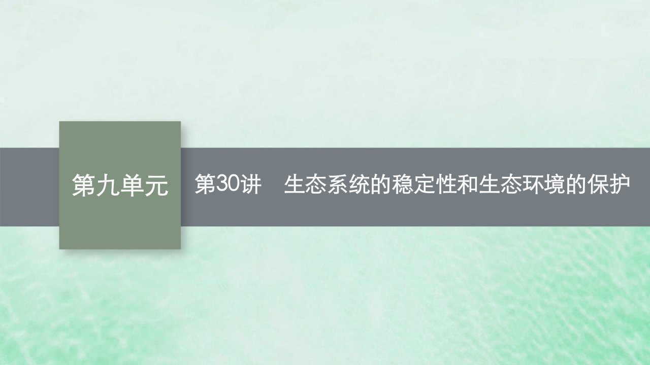 适用于老高考旧教材2024版高考生物一轮总复习第九单元生物与环境第30讲生态系统的稳定性和生态环境的保护课件新人教版