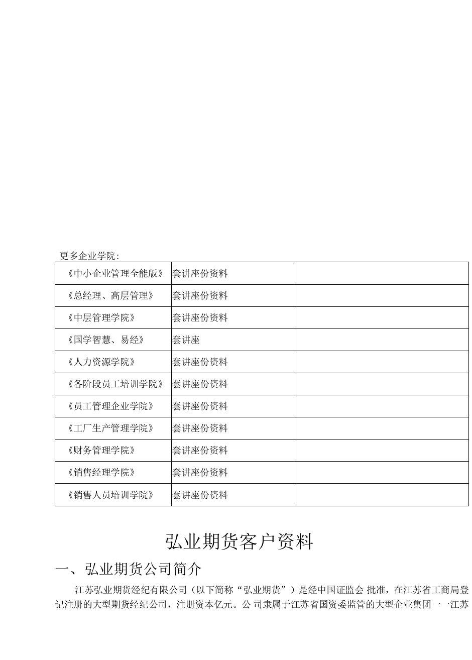 某期货公司客户资料