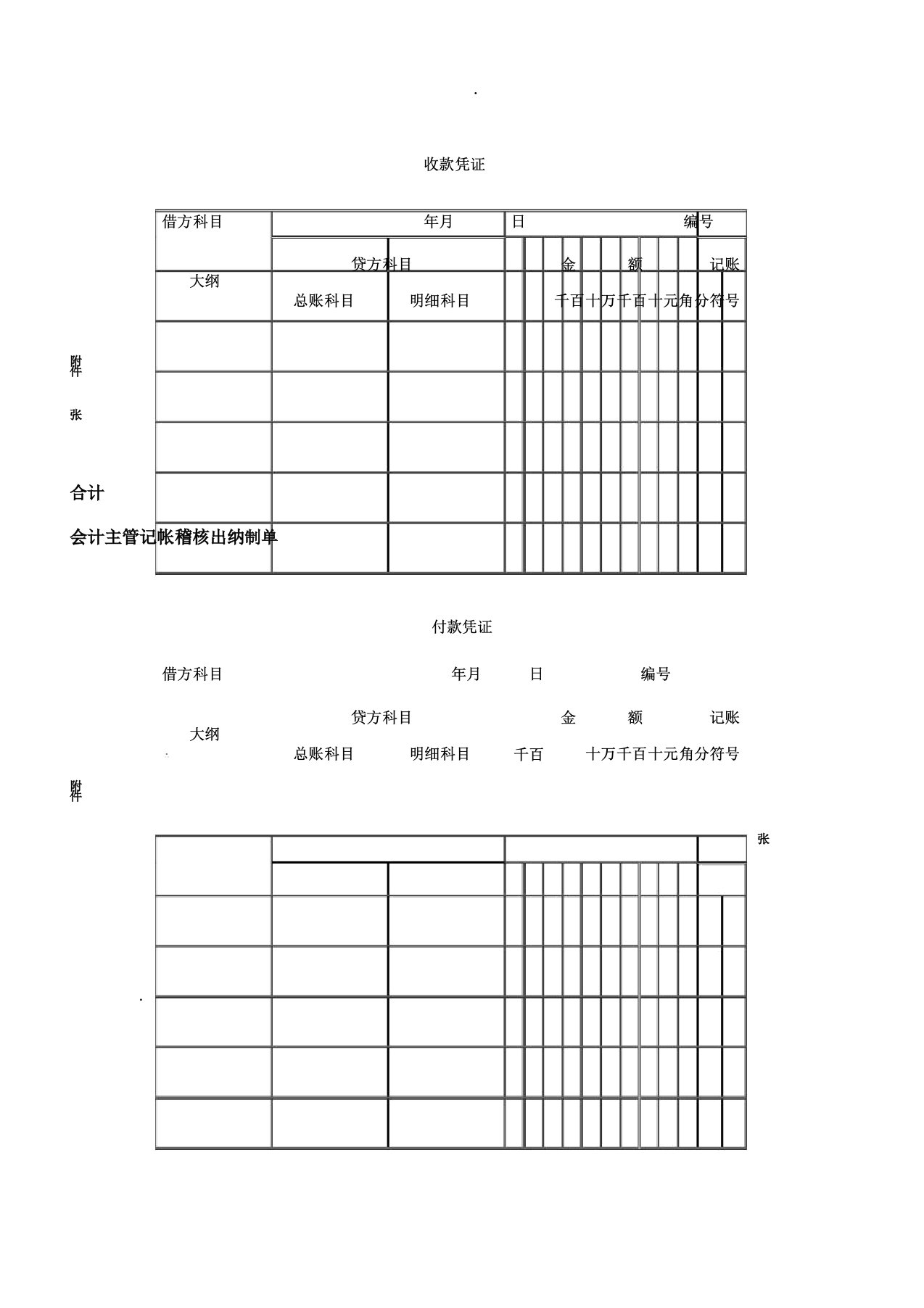 会计凭证账簿报表格模板