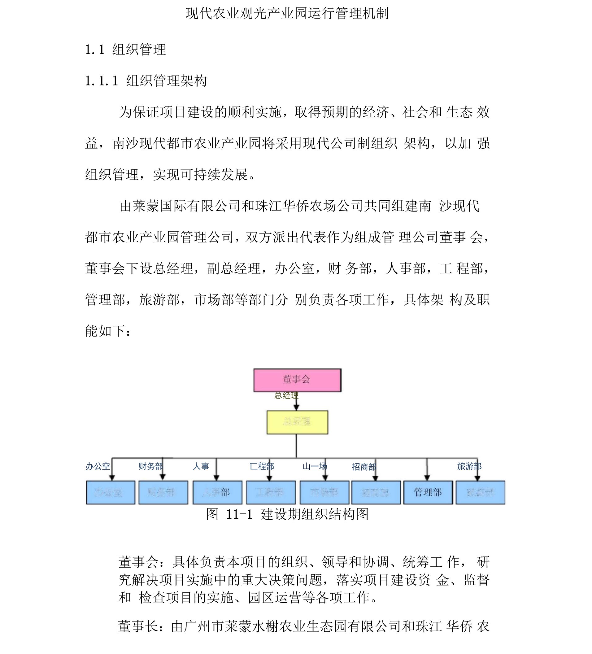 现代农业观光产业园运行管理机制