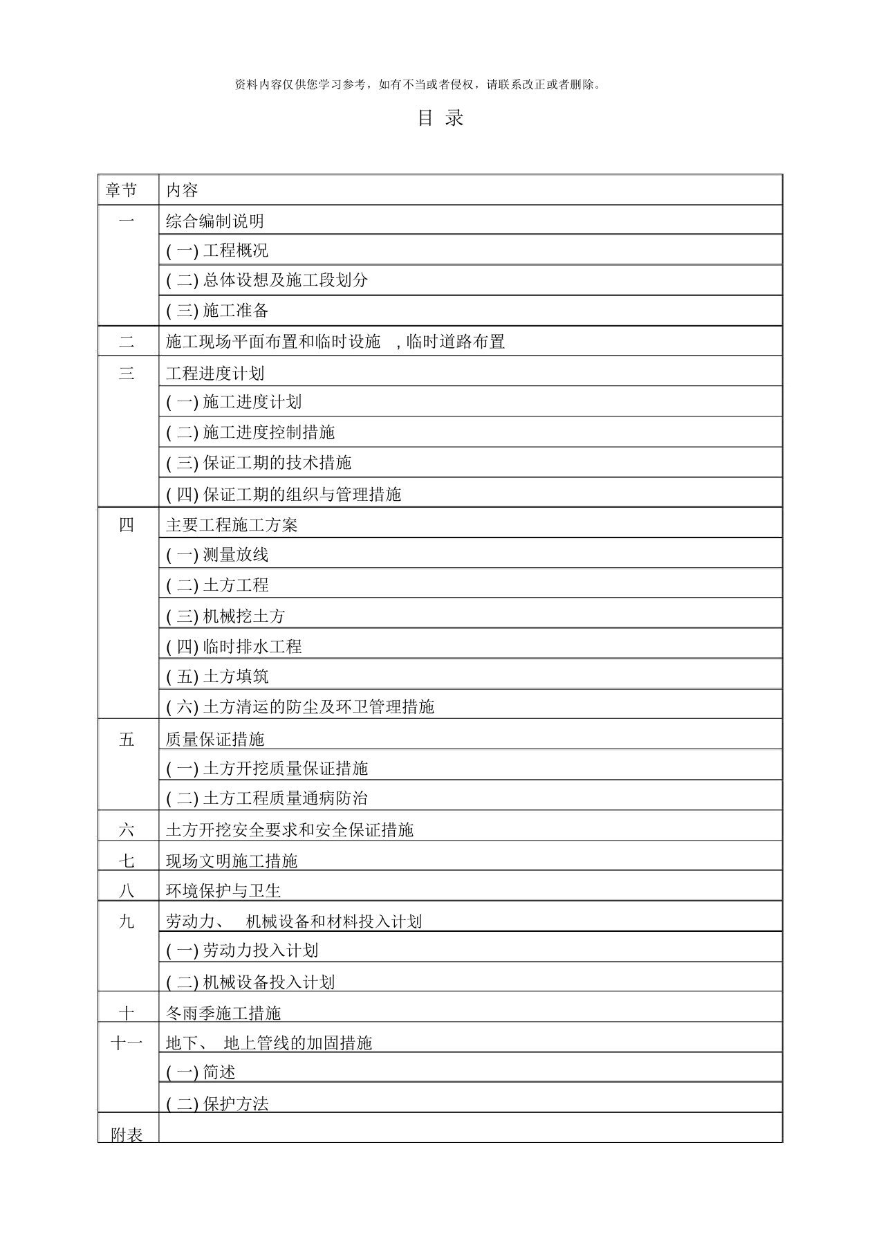 清表工程施工组织设计