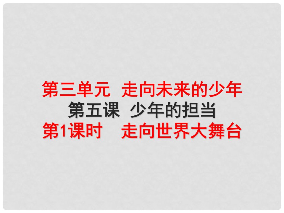 九年级道德与法治下册