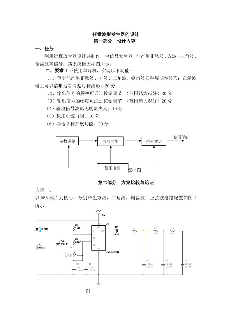 波形发生器实验报告1