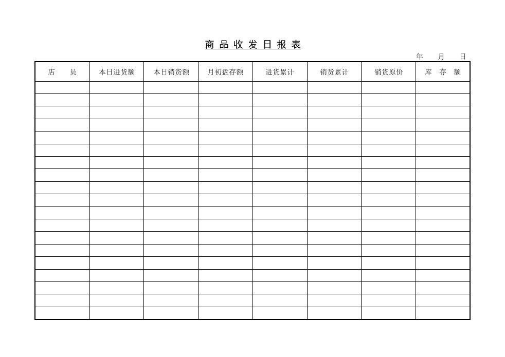 商品收发情况统计表