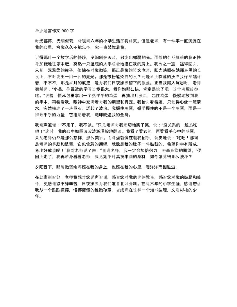 毕业赠言作文900字