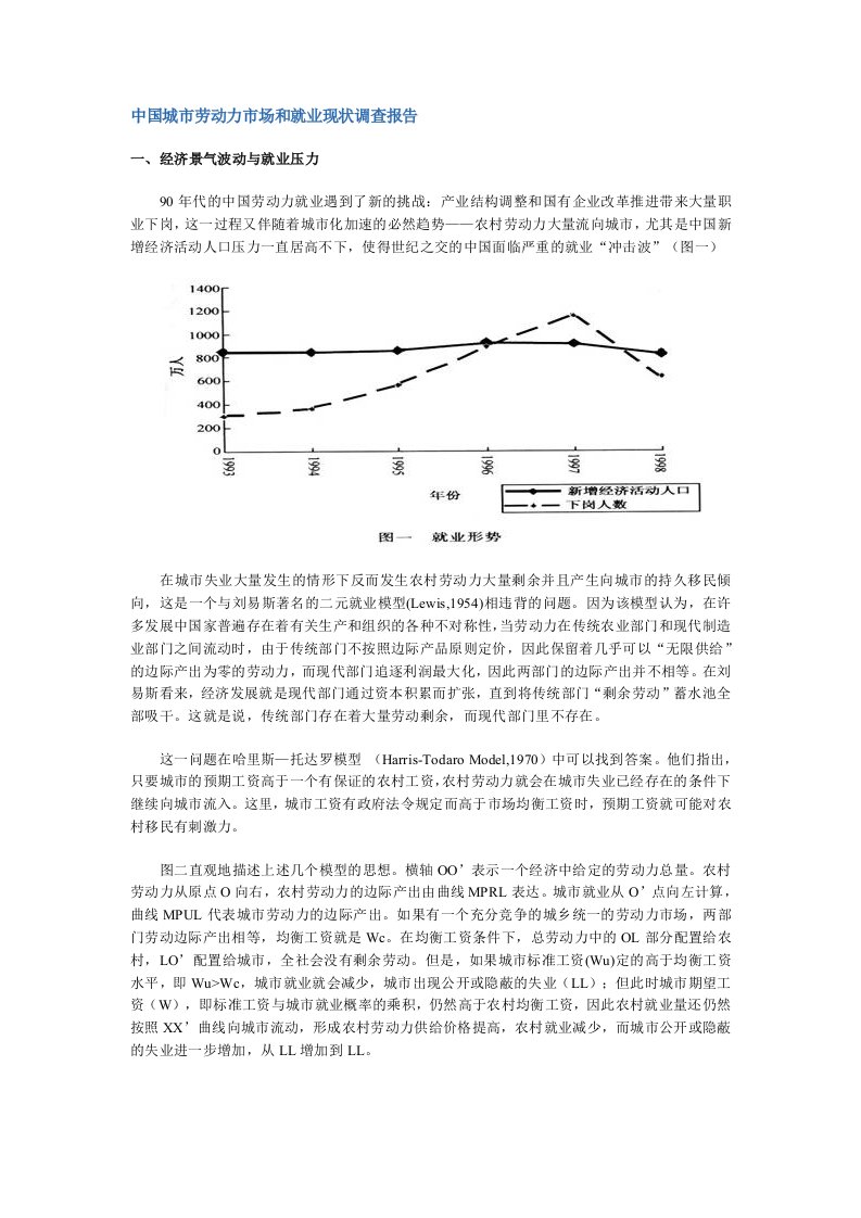 中国城市劳动力市场和就业现状调查报告(DOC17)-市场调研