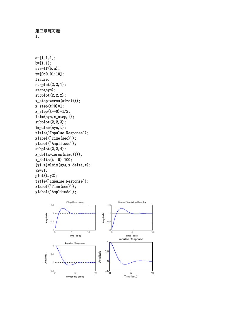 信号与系统MATLAB实验课后习题答案