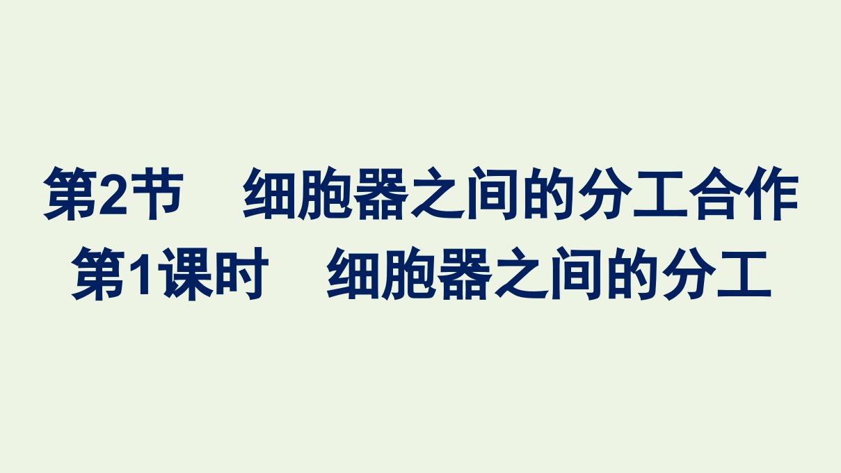 2021_2022学年新教材高中生物第3章细胞的基本结构第2节第1课时细胞器之间的分工课件新人教版必修第一册