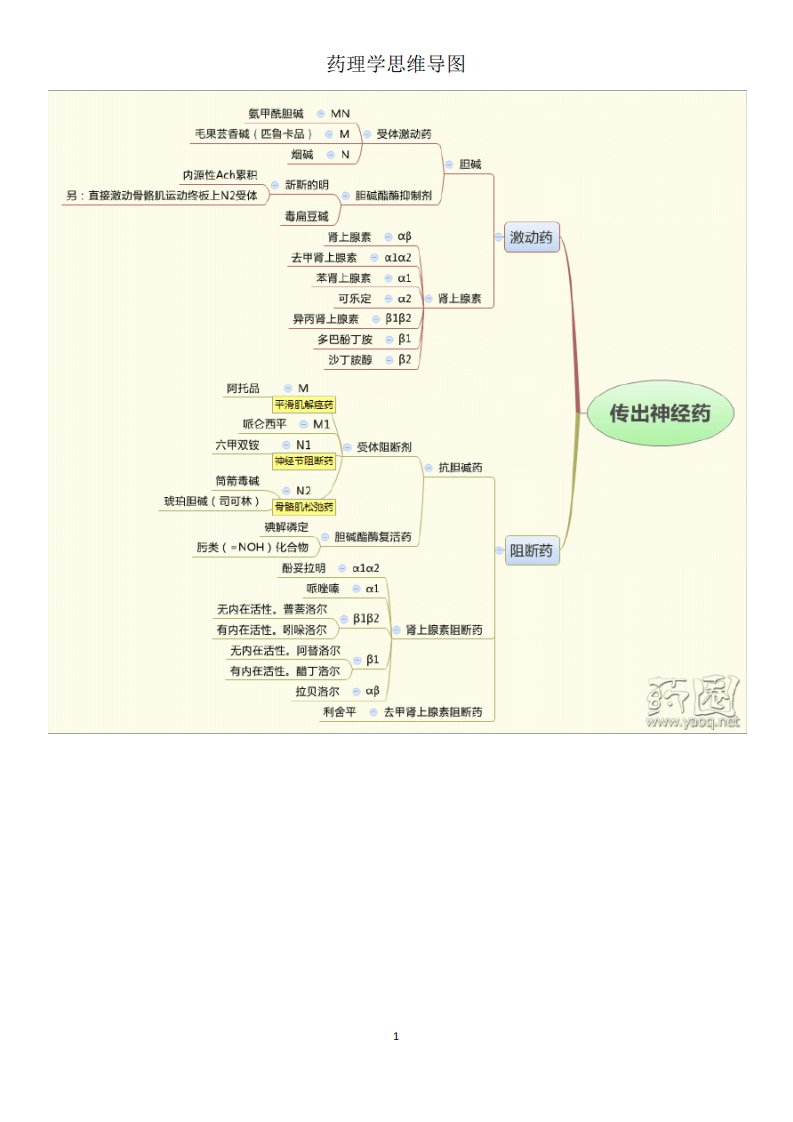 药理学思维导图(非常好的资源