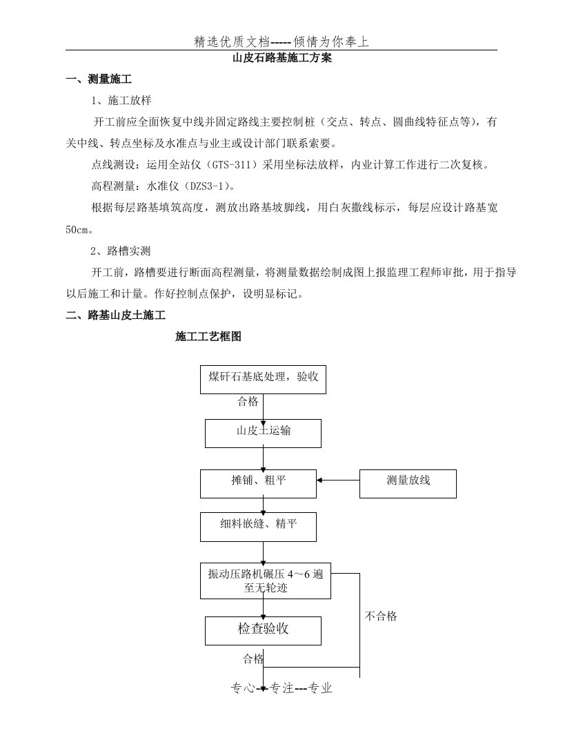 山皮石路基施工方案(共3页)