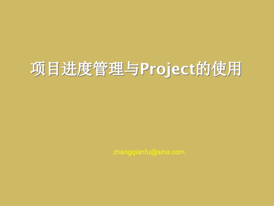 项目进度管理与Project的使用教材