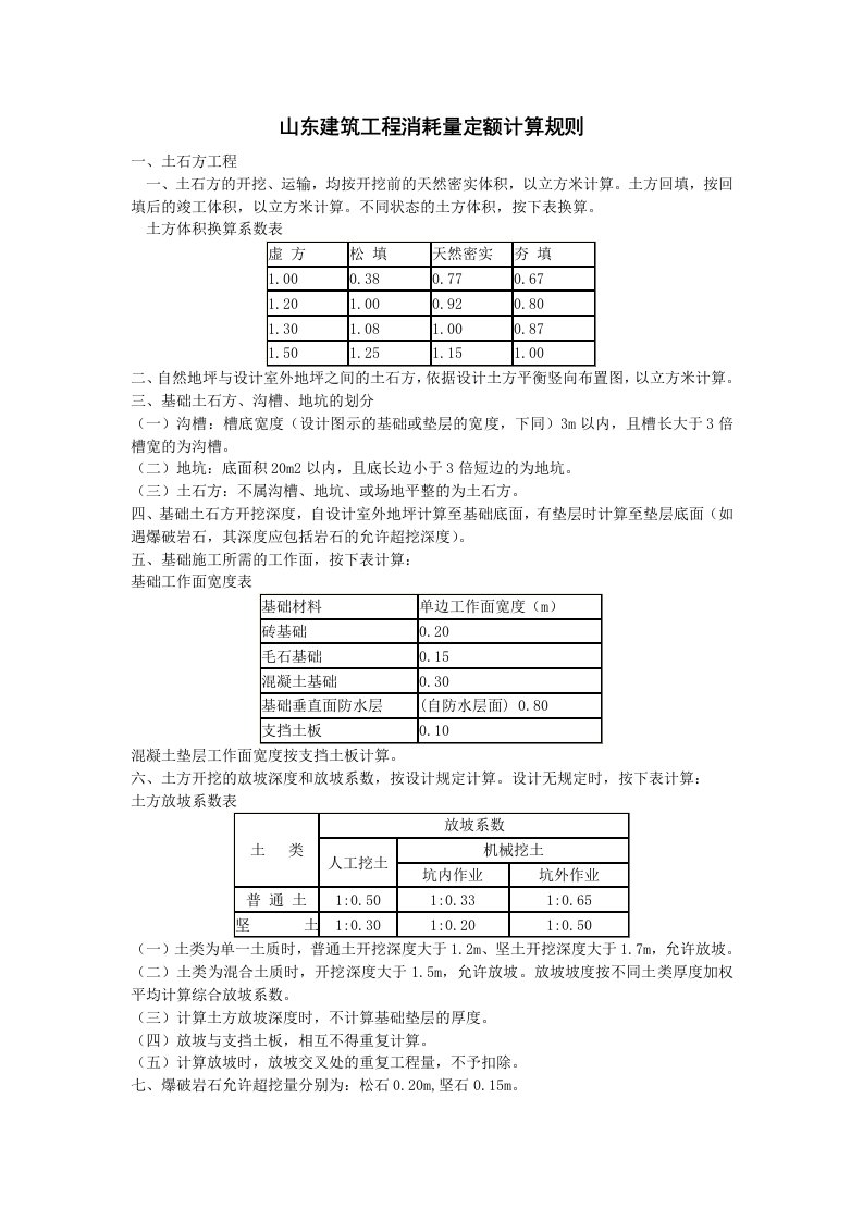 建筑工程管理-山东建筑工程消耗量定额计算规则