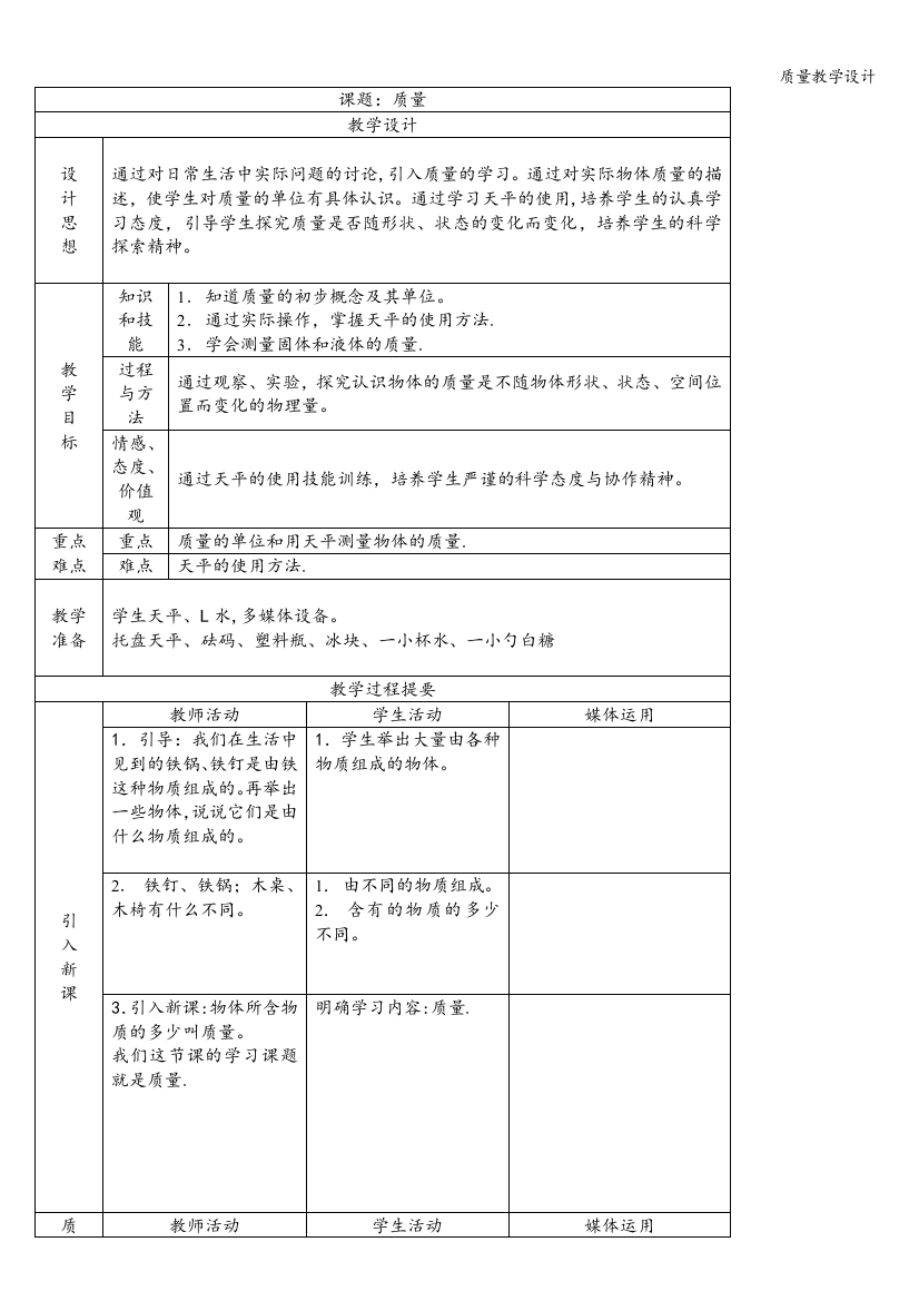 质量教学设计