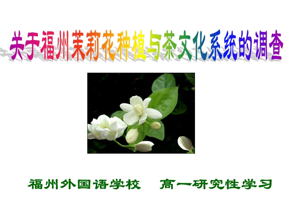 研究性学习福州茉莉花种植与茶文化系统-福州外国语学校